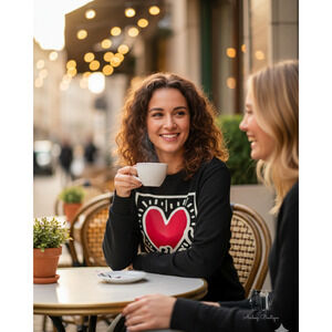 Keith Haring‎ Women's Super Soft Luxurious Fleece Lounge Top - Medium (P0491)